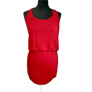🆕Le Clef maternity ladies size medium stretchy red dress bodycon NWT racer back